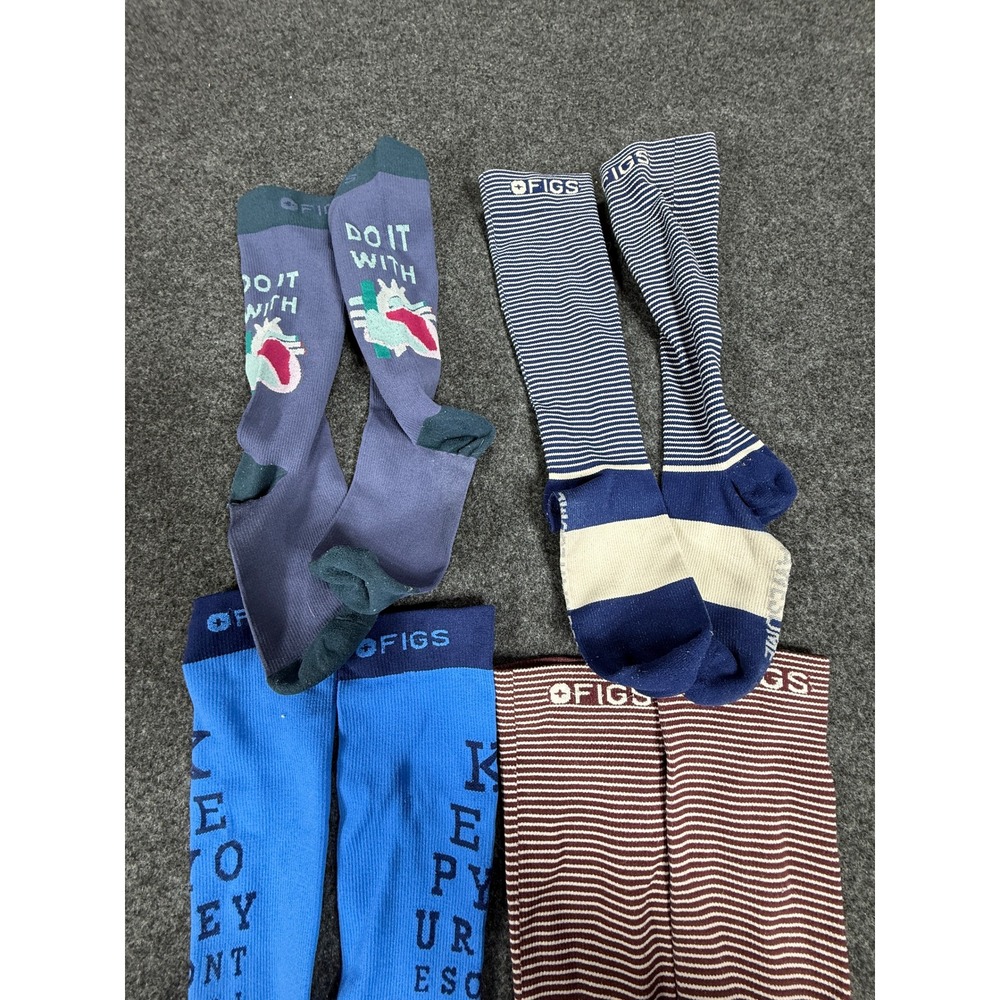 FIGS Compression Socks Womens Medium Blue Maroon Multi 4 Pair Bundle - Picture 3 of 5
